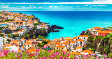 Panoramic view over Camara de Lobos, Madeira island, Portugal
